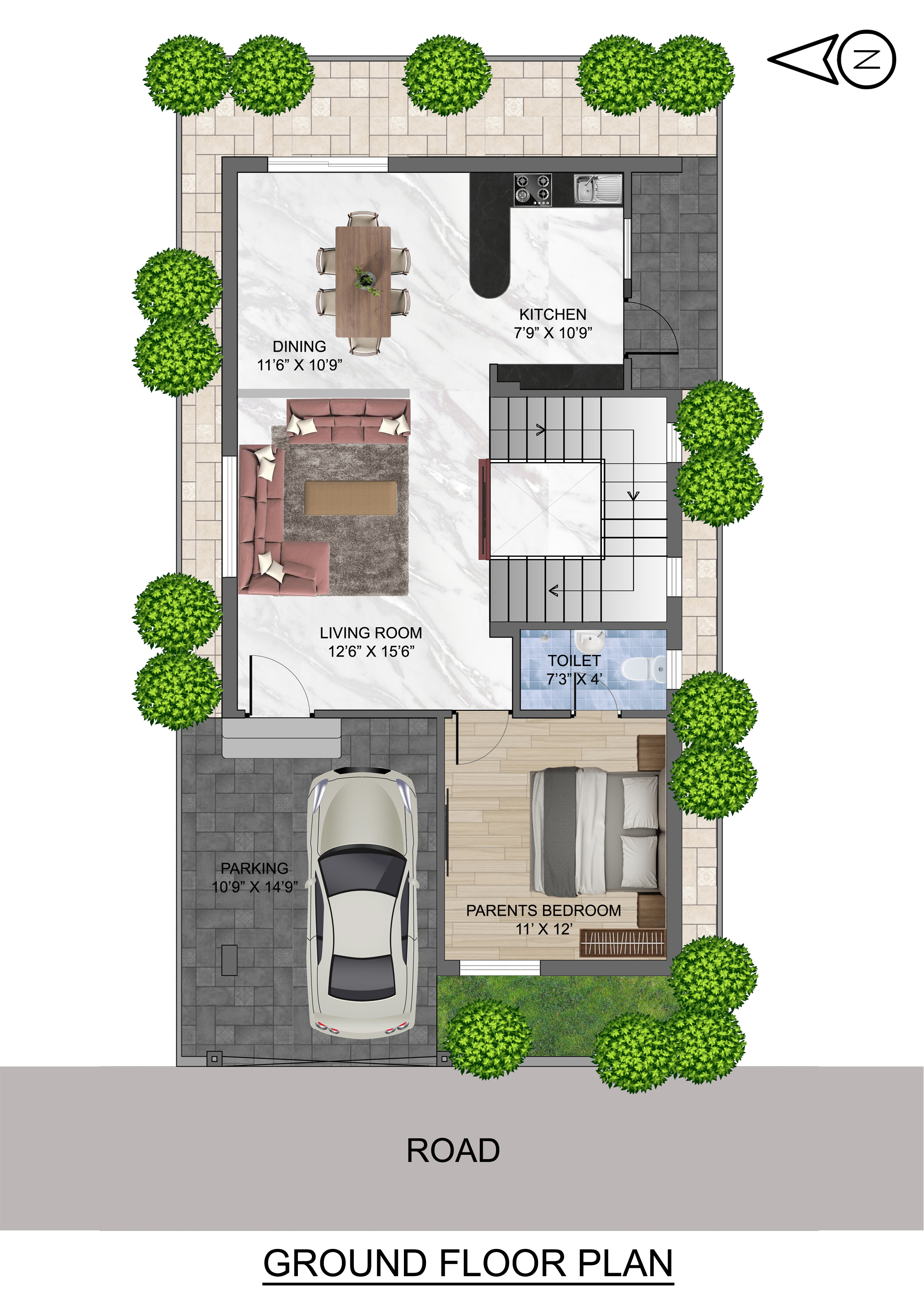 150 Sq Yards West Facing Villa Ground Floor