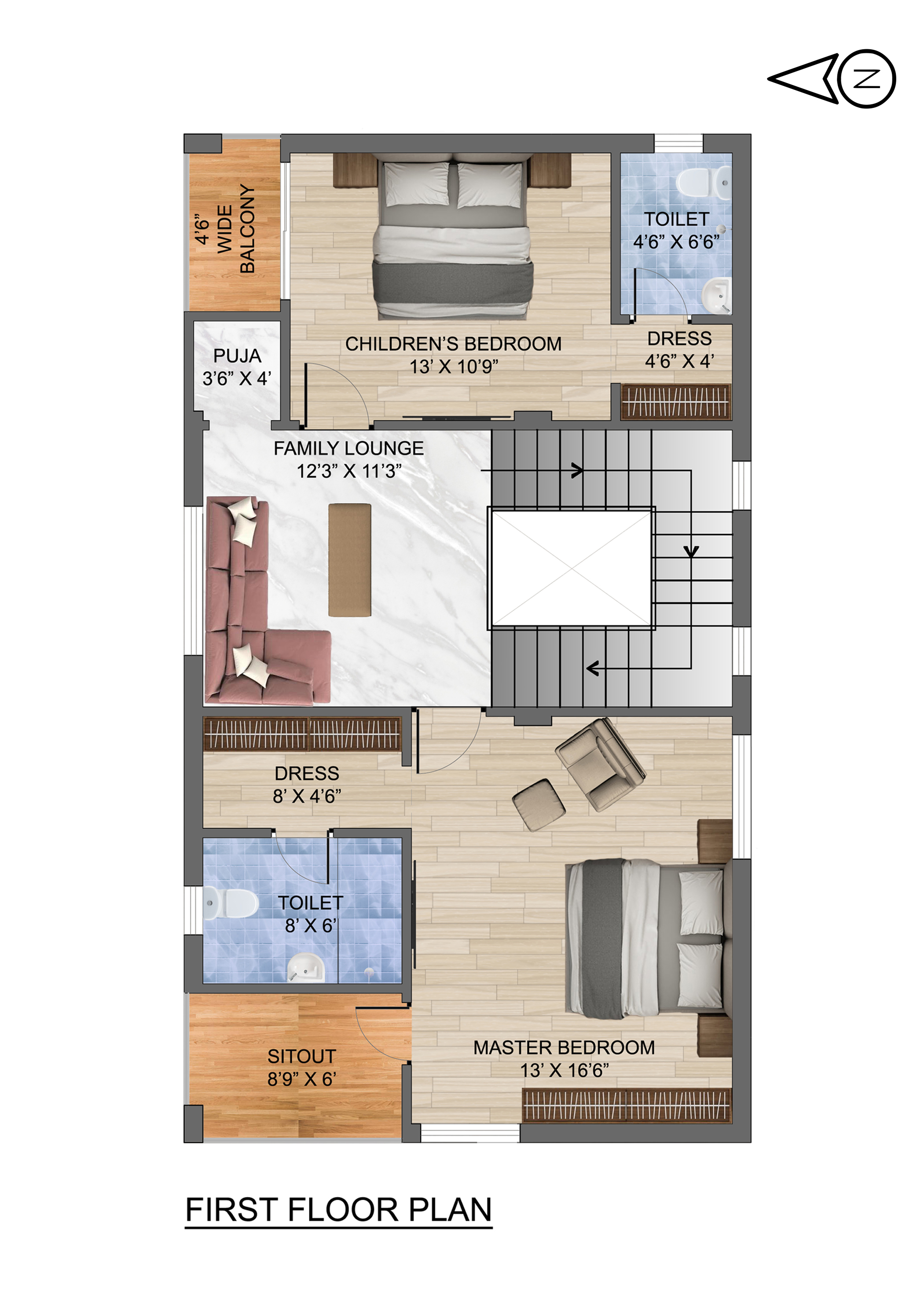 150 Sq Yards West Facing Villa First Floor