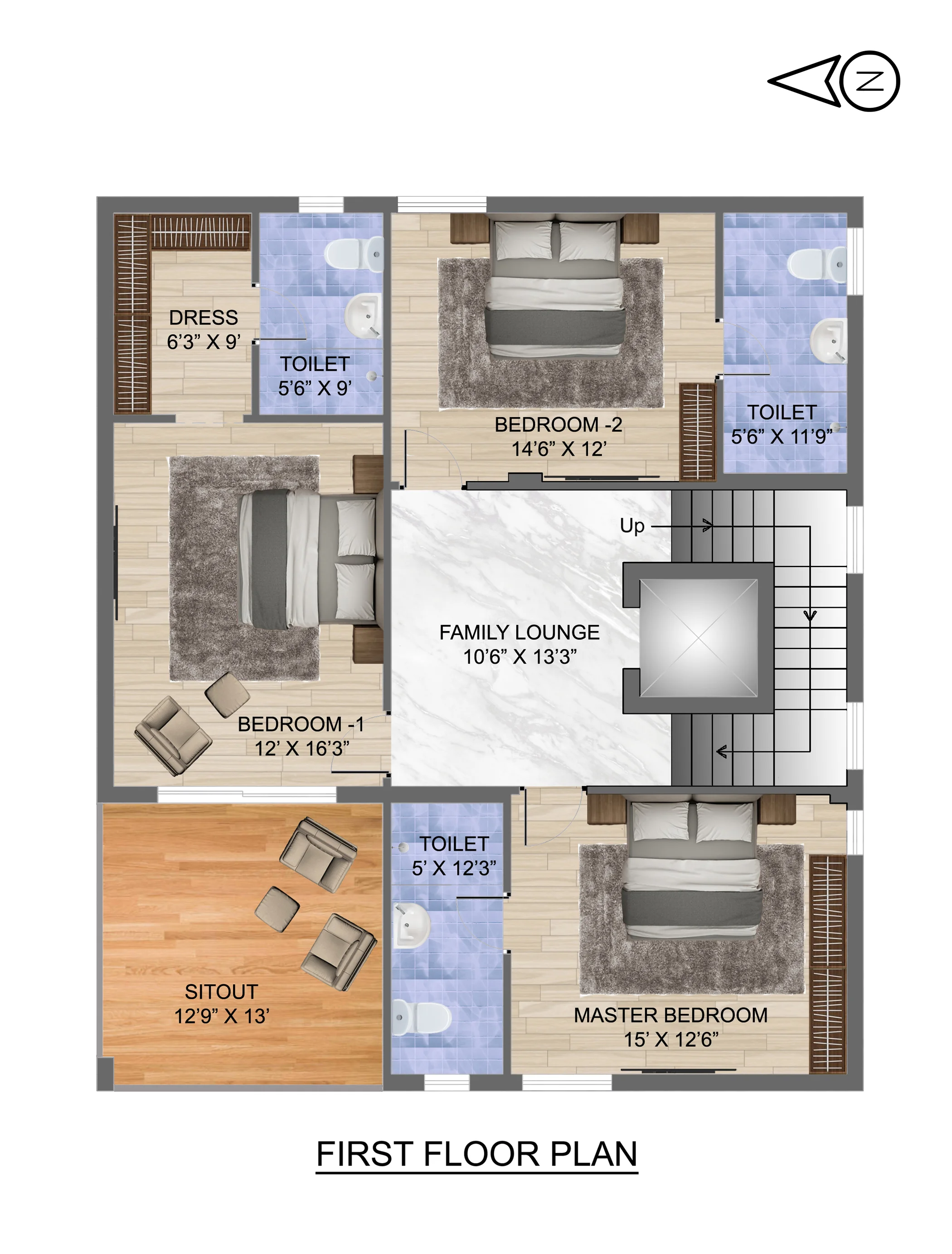 250 Sq Yards West First Floor