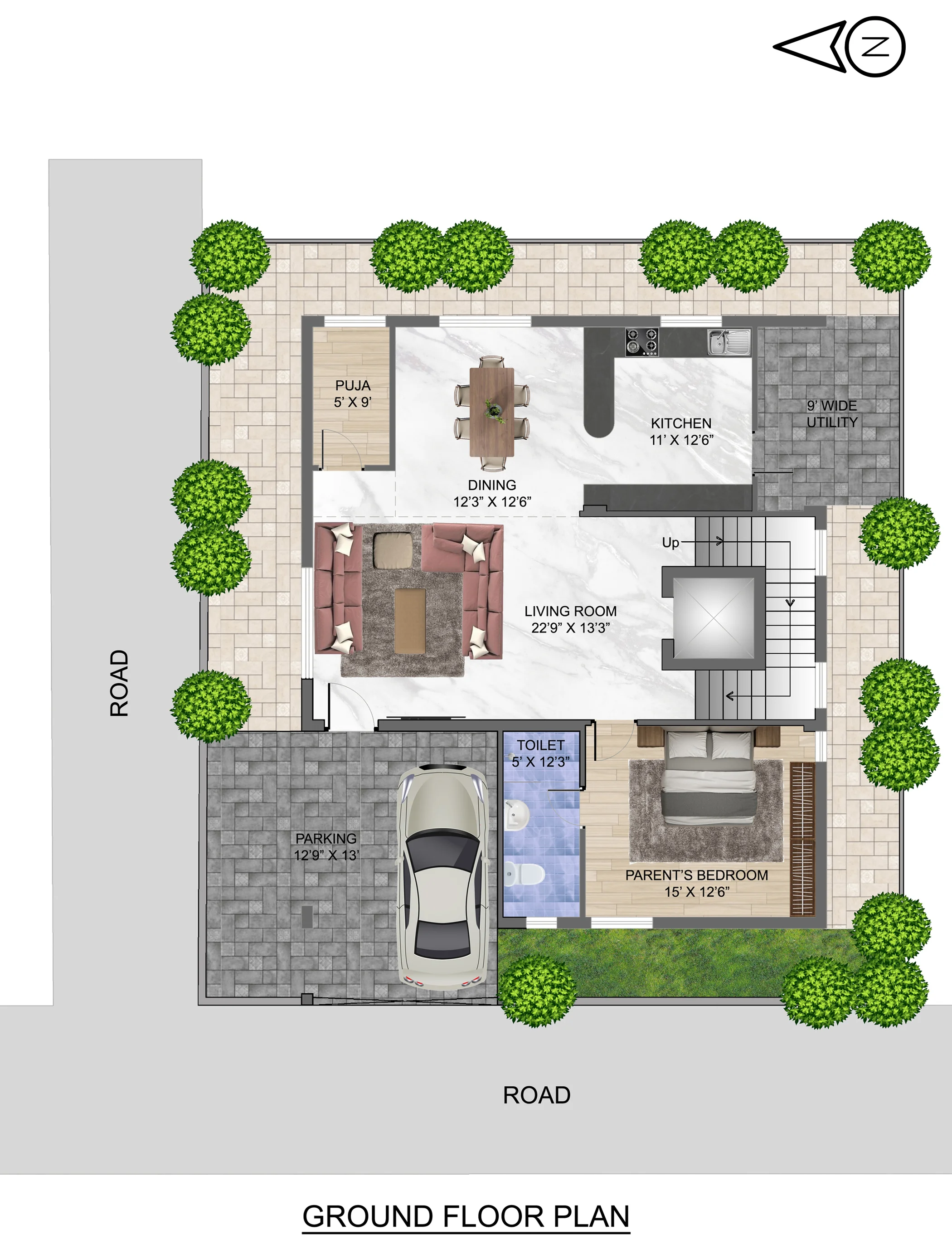 250 Sq Yards West Ground Floor