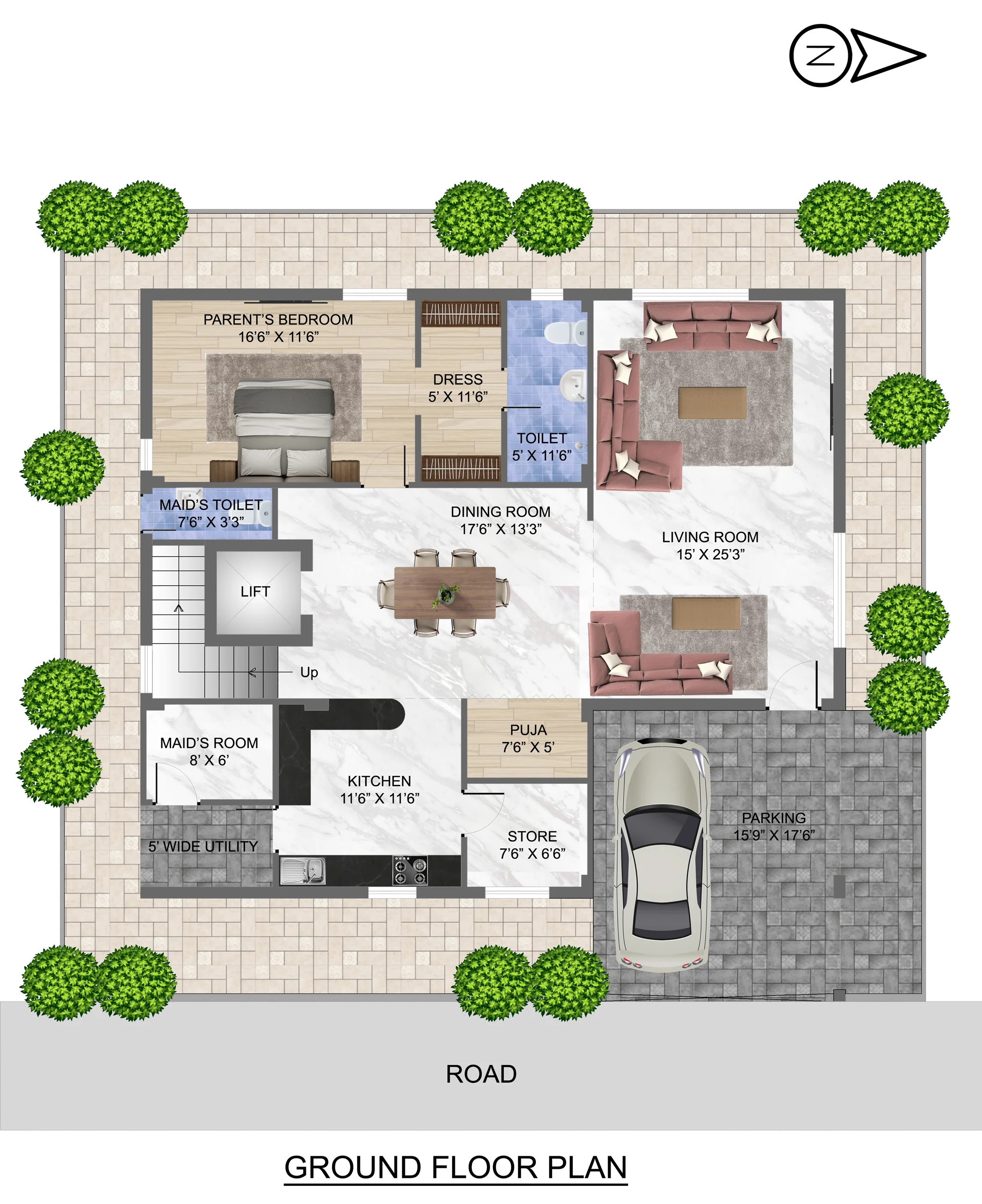 300 Sq Yards East Ground Floor