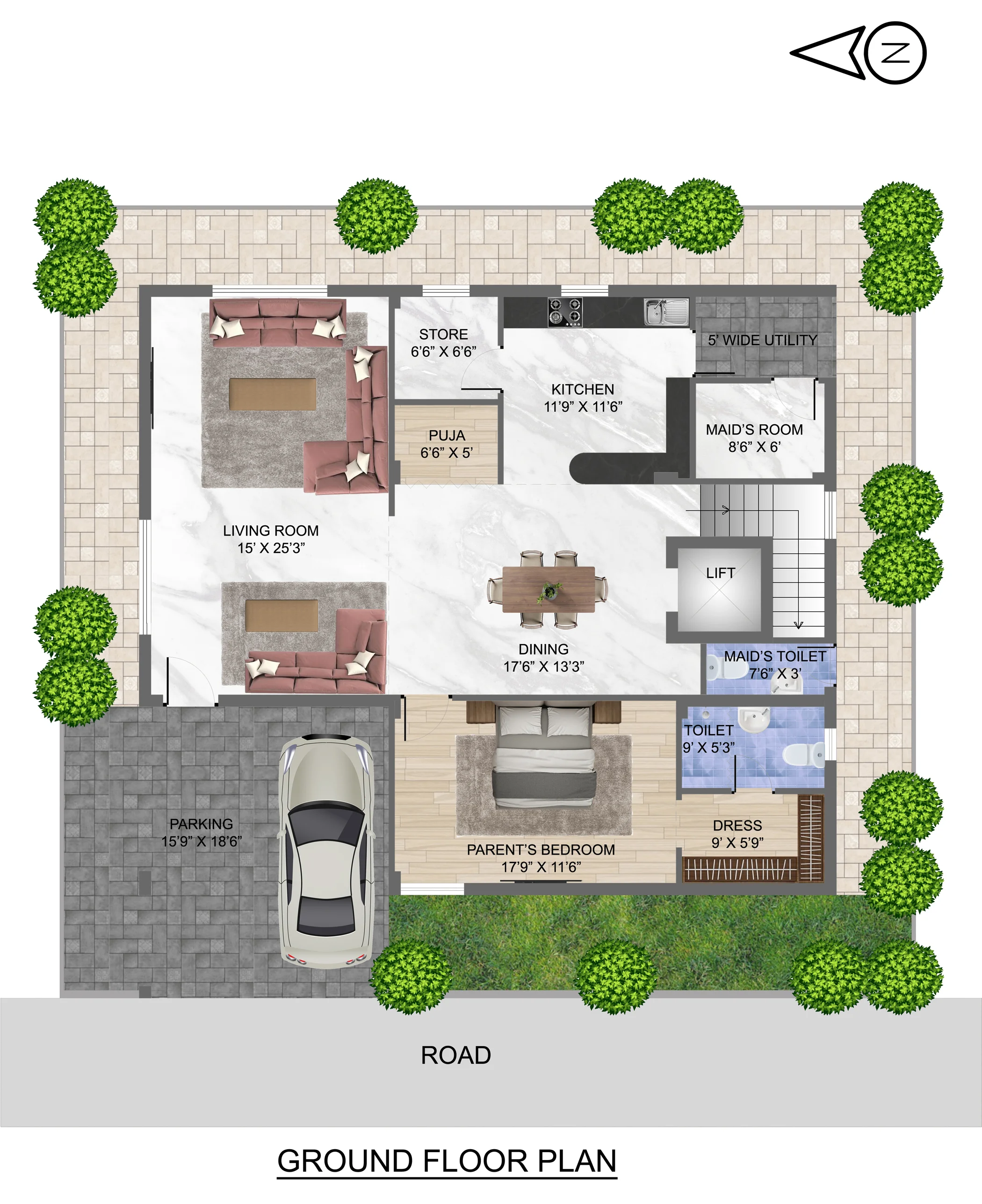 300 Sq Yards West Ground Floor