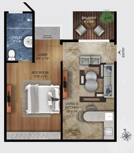 East Facing Unit