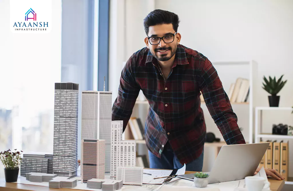 Architect with Building Models