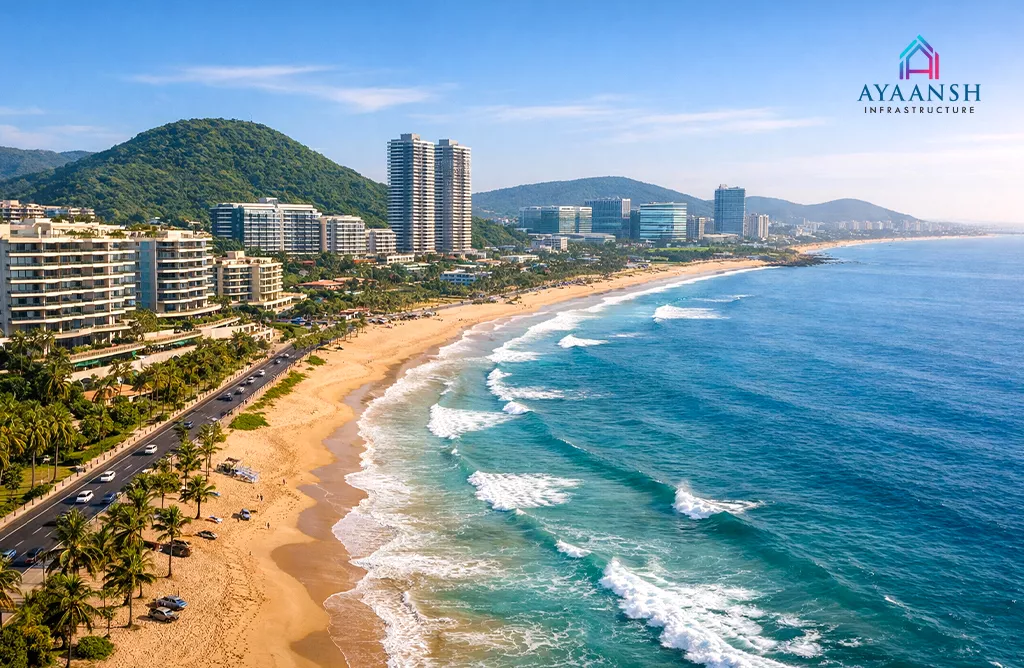 Beachside Residential Area in Vizag, Highlighting Premium Property Locations.