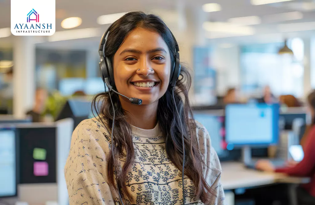 Smiling Support Executive at Work
